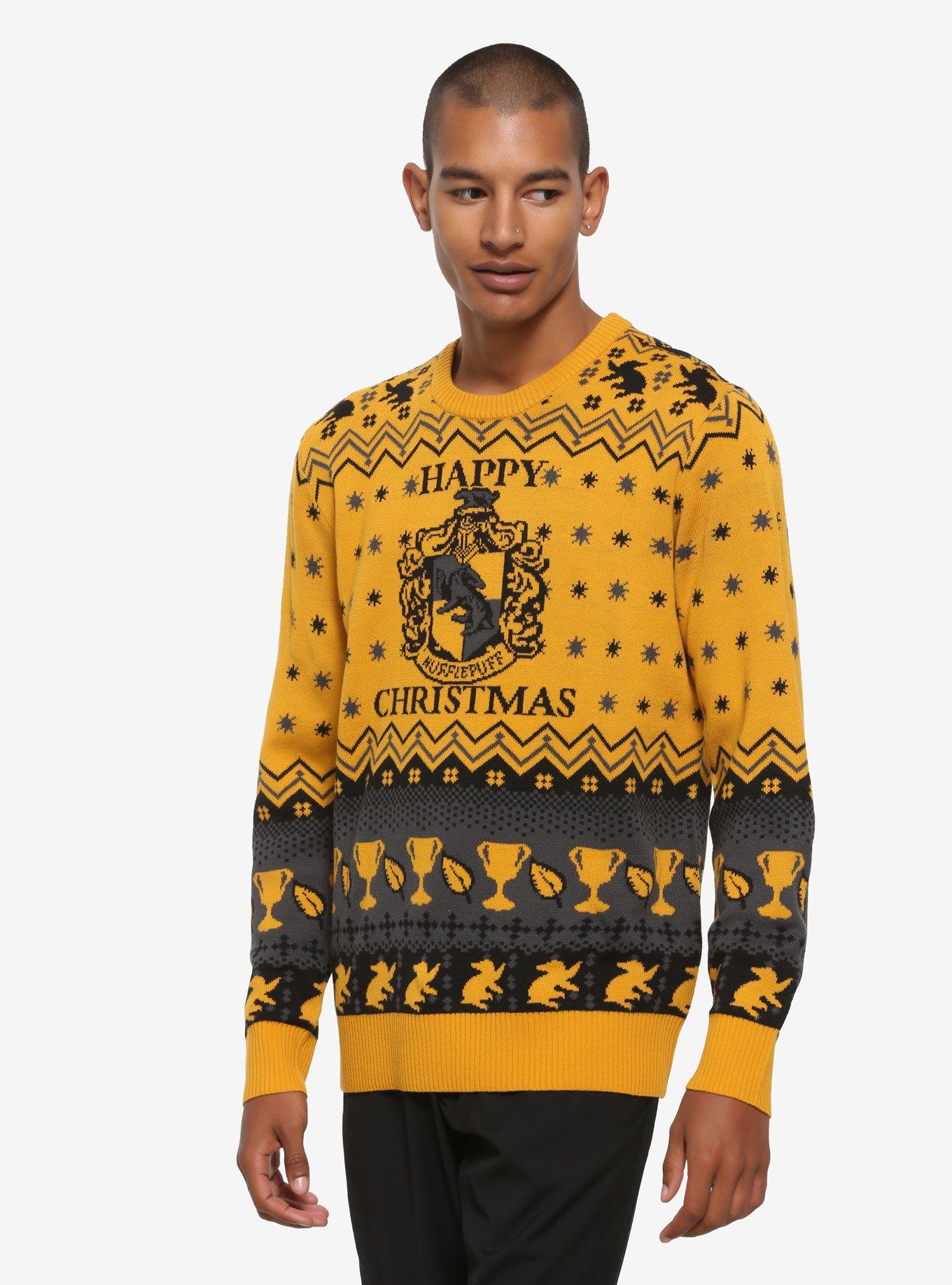Harry Potter Hufflepuff Ugly Holiday Sweater - BoxLunch Exclusive ...