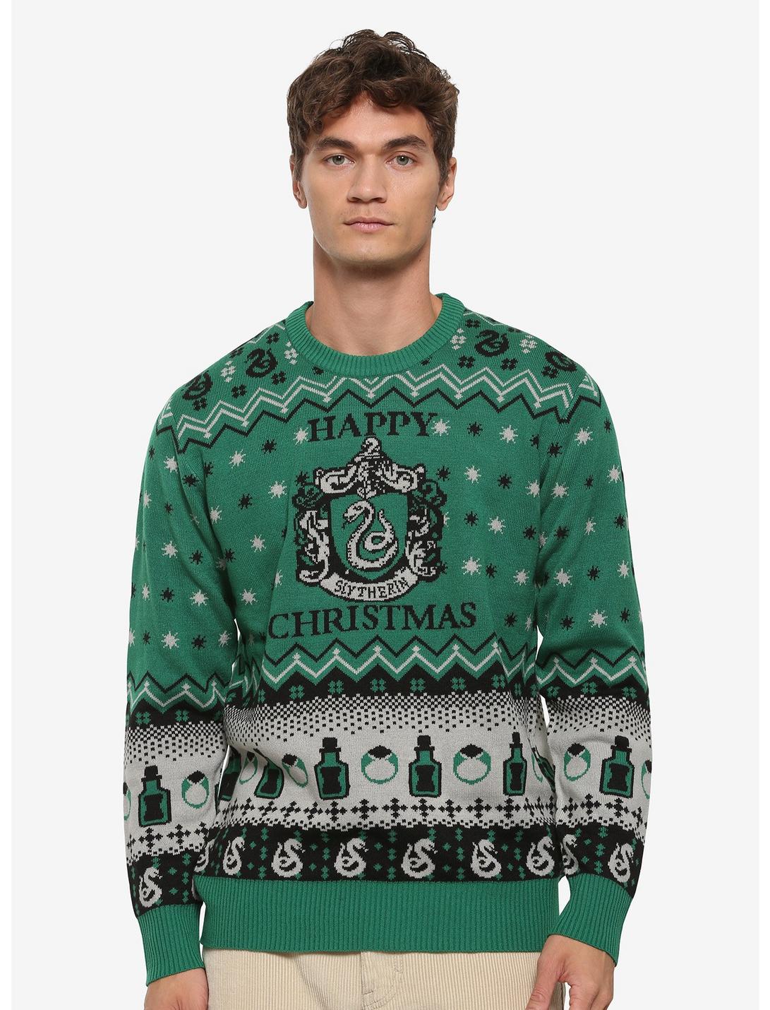 Harry Potter Slytherin Ugly Holiday Sweater - BoxLunch Exclusive, GREEN, hi-res