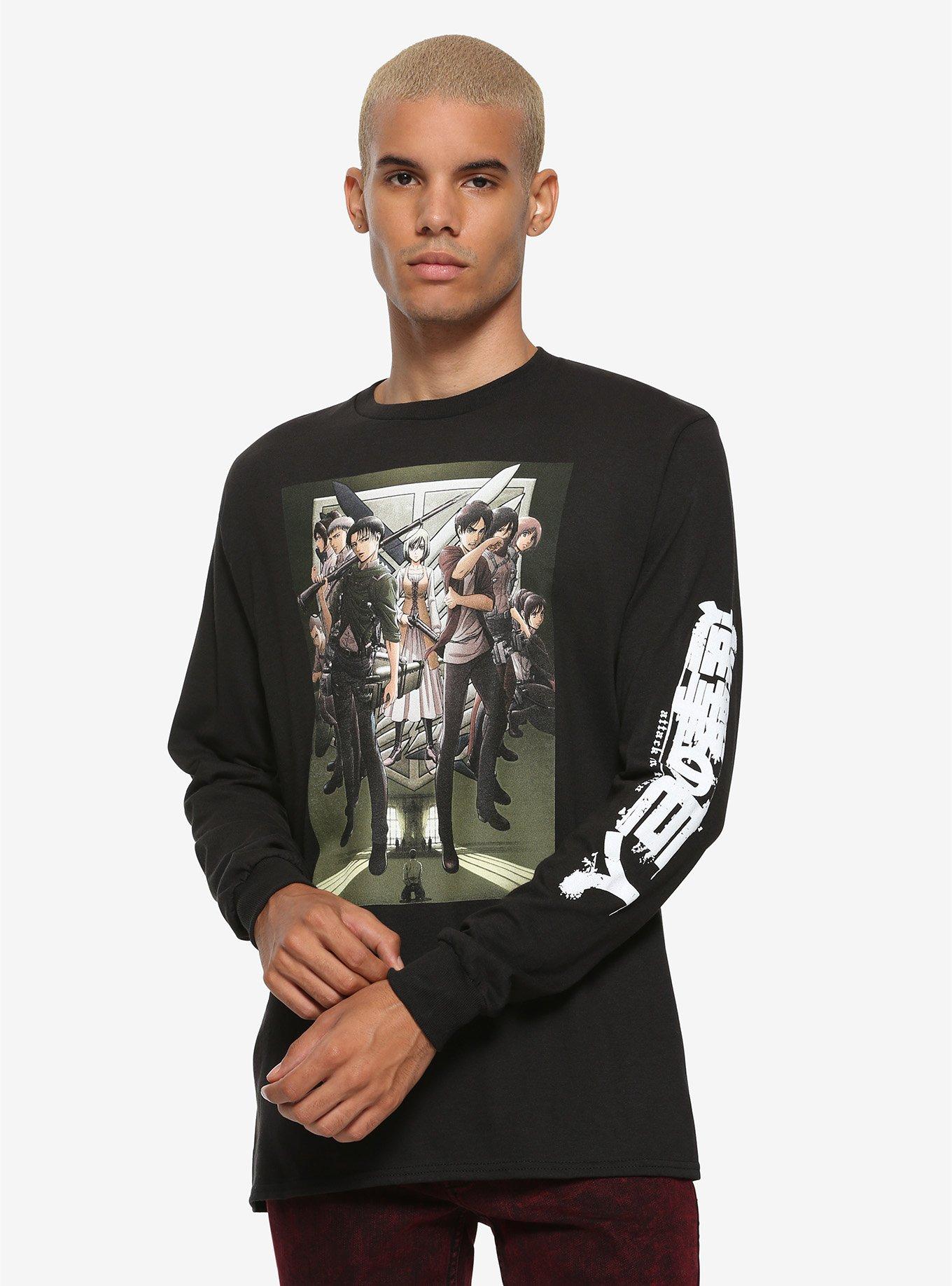 Attack on Titan A World at The Mercy of Titans Officially Licensed Adult Long Sleeve T-Shirt XL