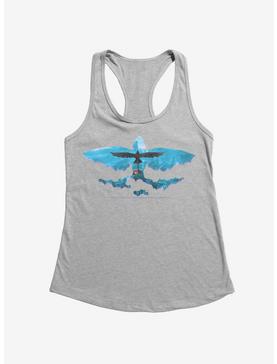How To Train Your Dragon Flying Dragon Outline Girls Tank, HEATHER, hi-res