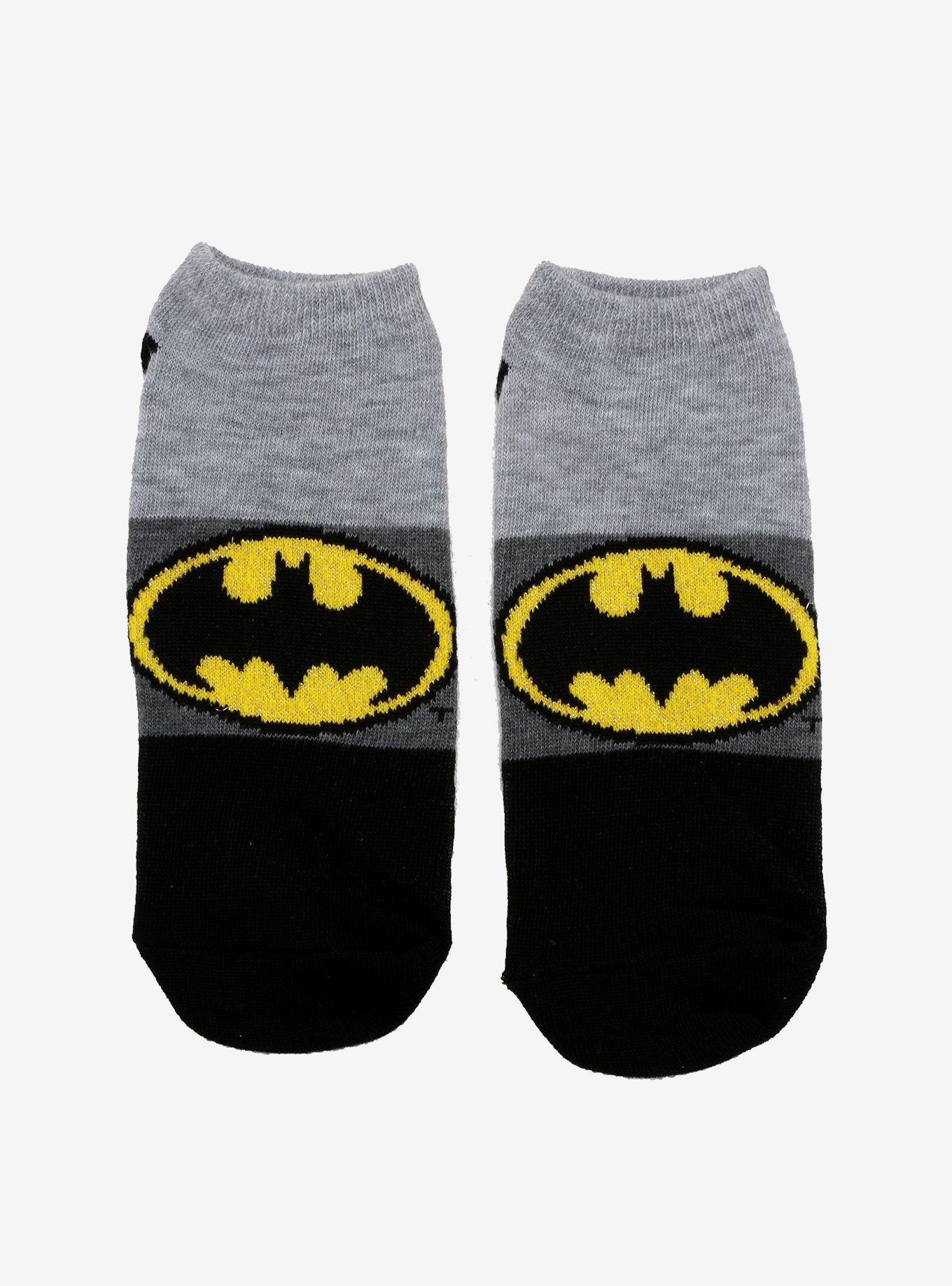 DC Comics Batman Sparkle Logo No-Show Socks, , hi-res