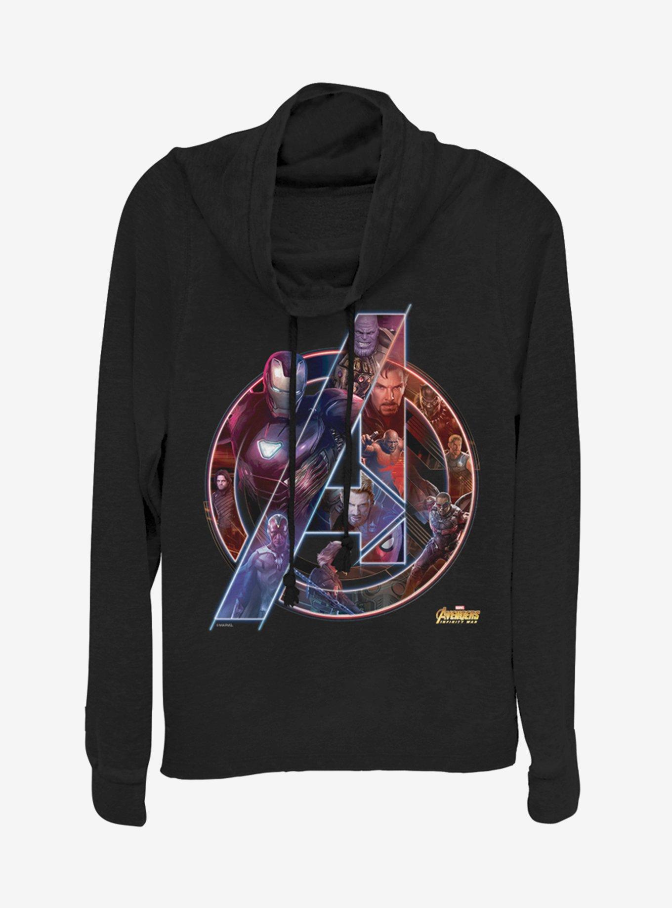 Marvel Avengers: Age of Ultron Team Neon Cowlneck Long-Sleeve Girls Top ...