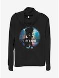 Marvel Guardians of the Galaxy Star Groot Cowlneck Long-Sleeve Girls Top, BLACK, hi-res