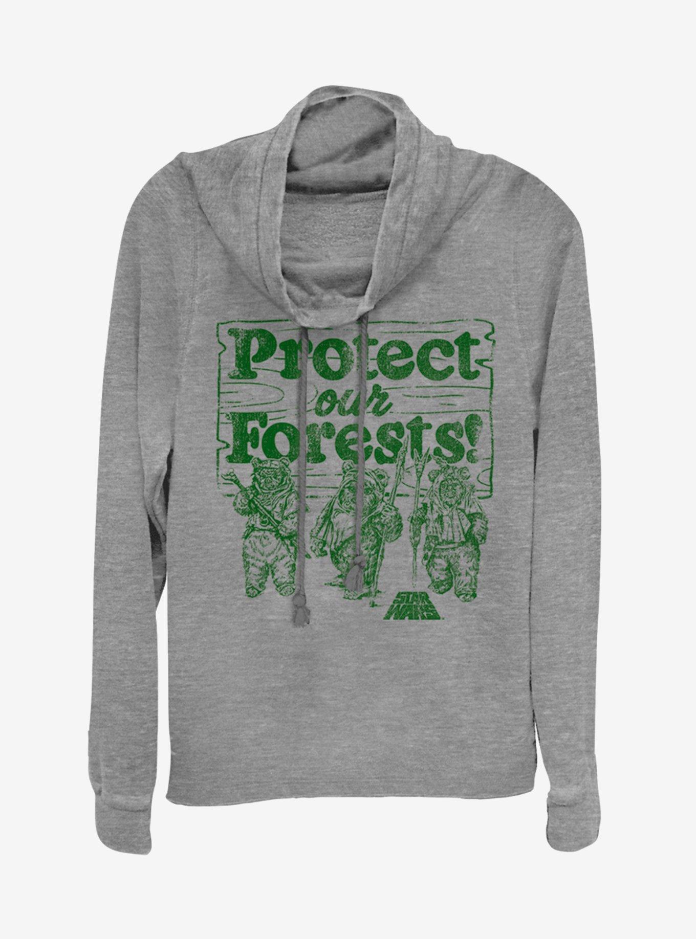 Star Wars Protect our Forests Cowlneck Long-Sleeve Girls Top, , hi-res