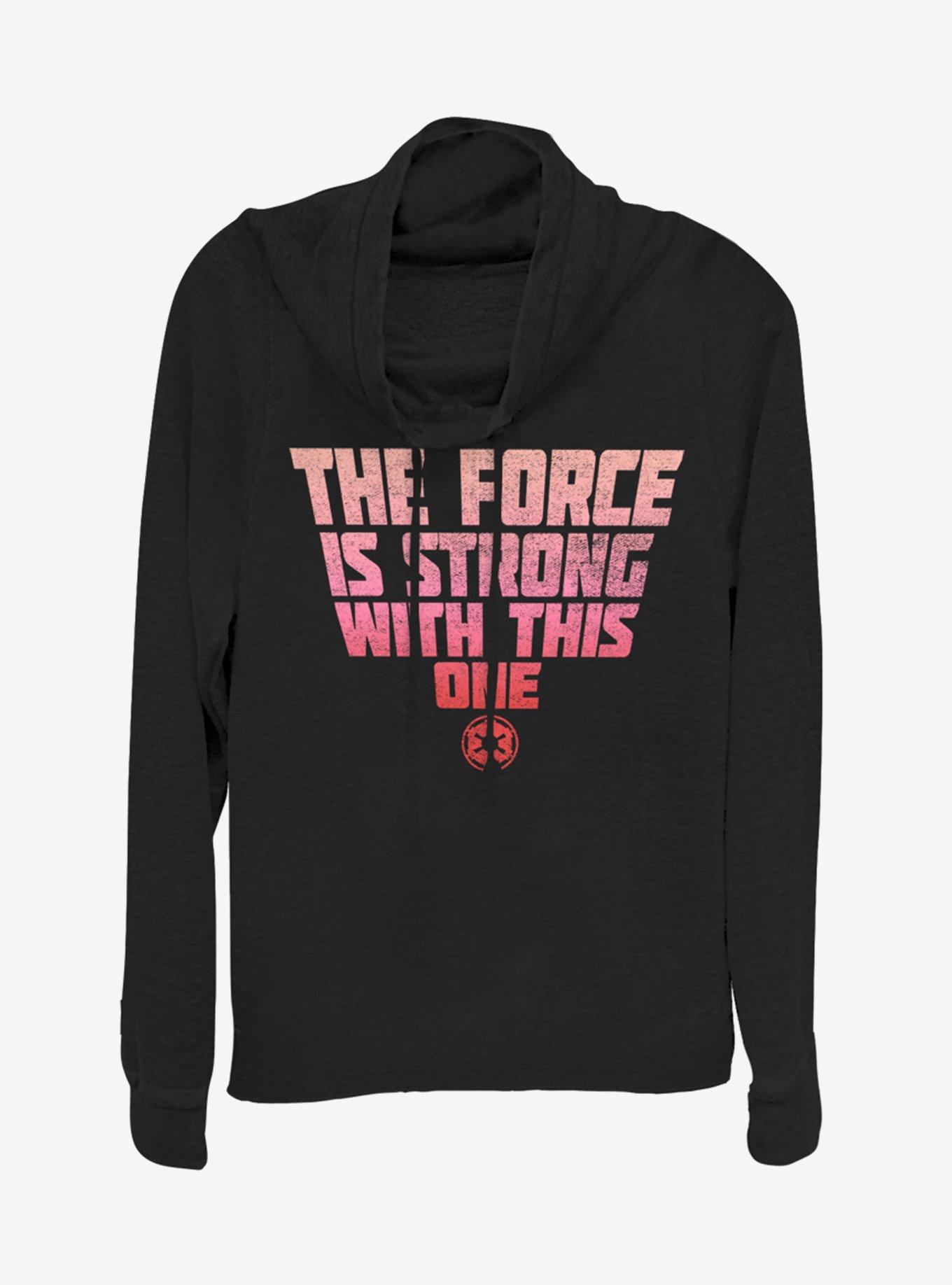 Star Wars Strong Force Cowlneck Long-Sleeve Girls Top, BLACK, hi-res