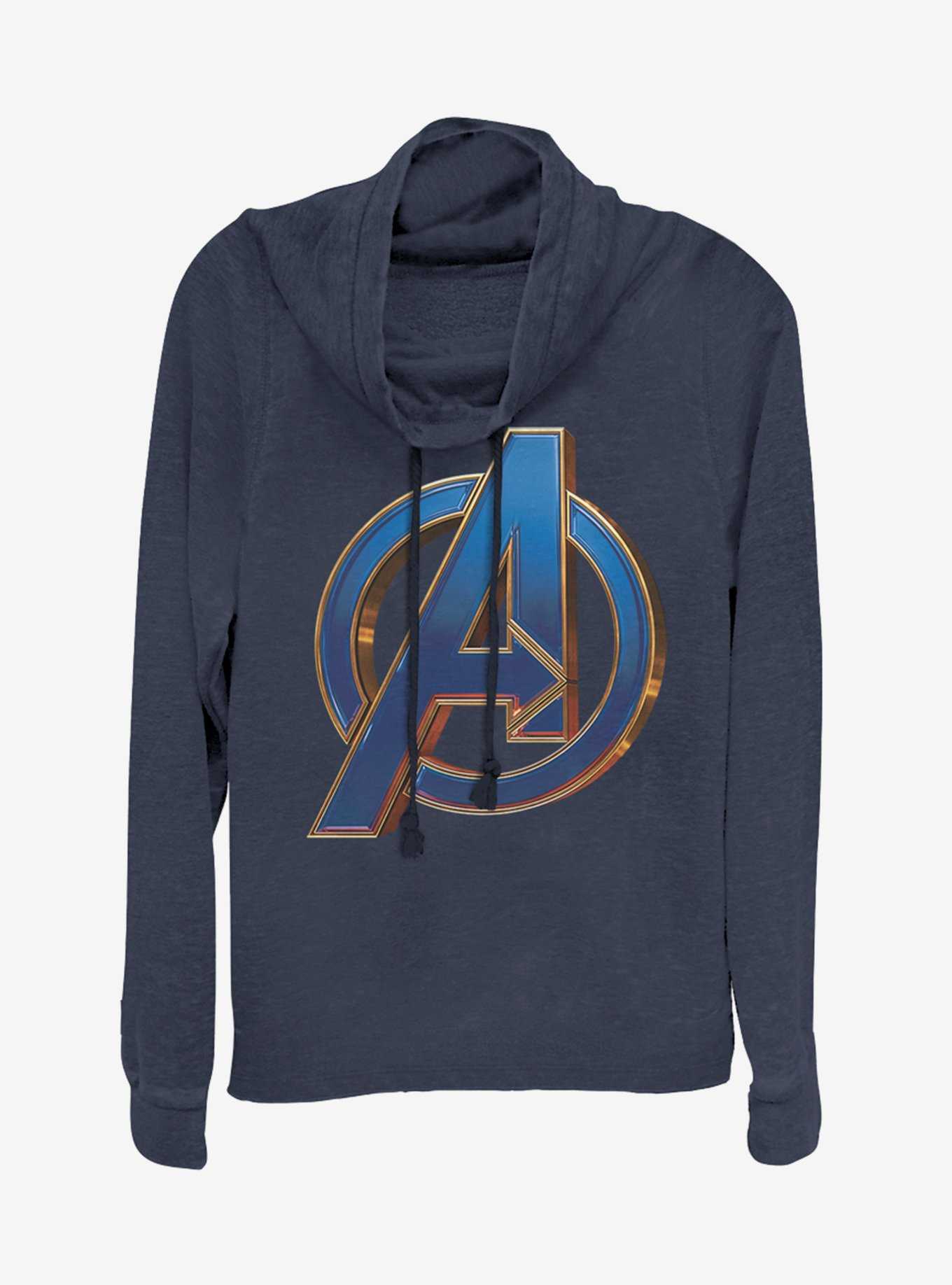 Marvel Avengers: Endgame Blue Logo Cowlneck Long-Sleeve Girls Top, , hi-res