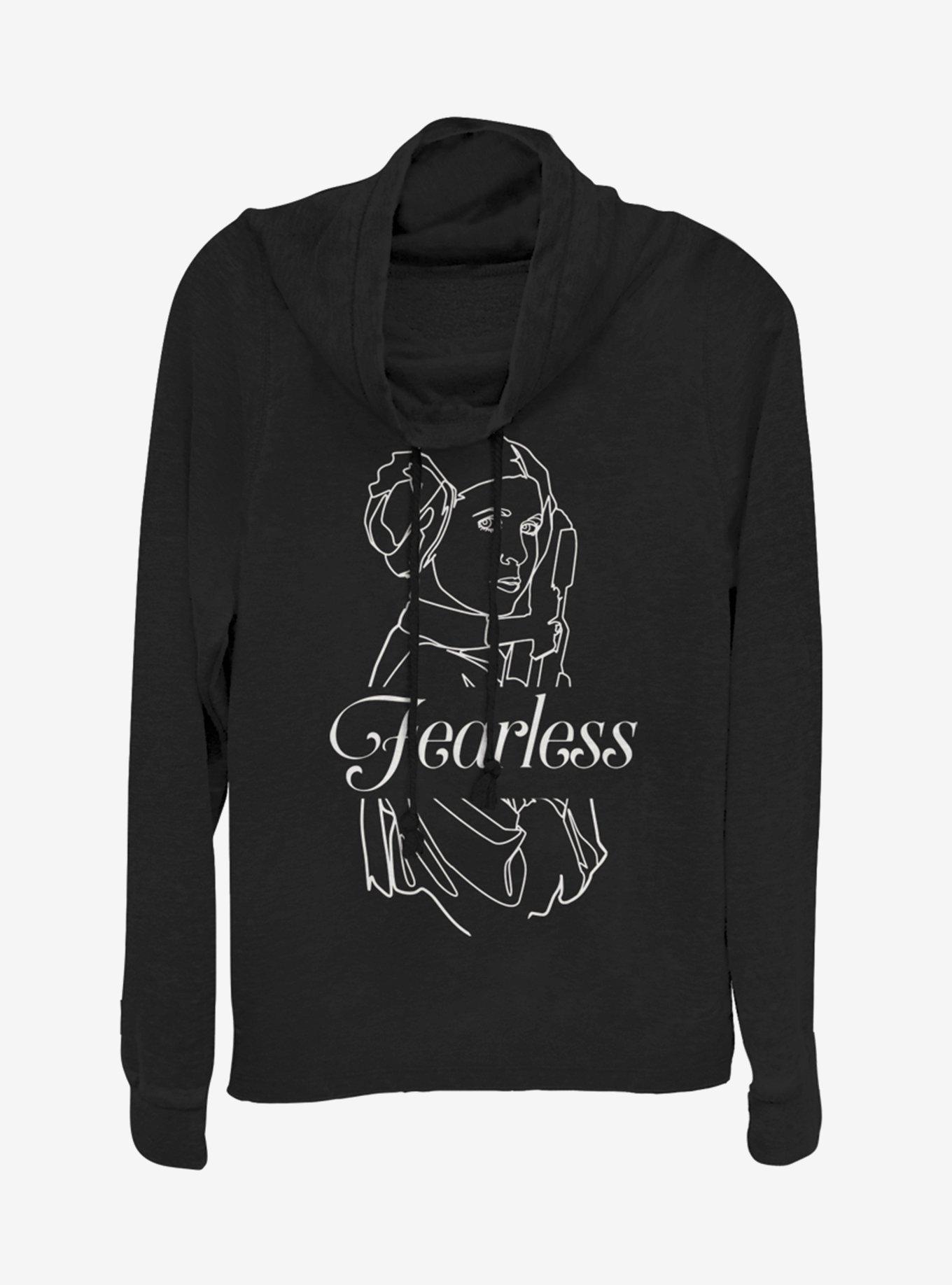 Star Wars Fearless Leia Cowlneck Long-Sleeve Girls Top, BLACK, hi-res