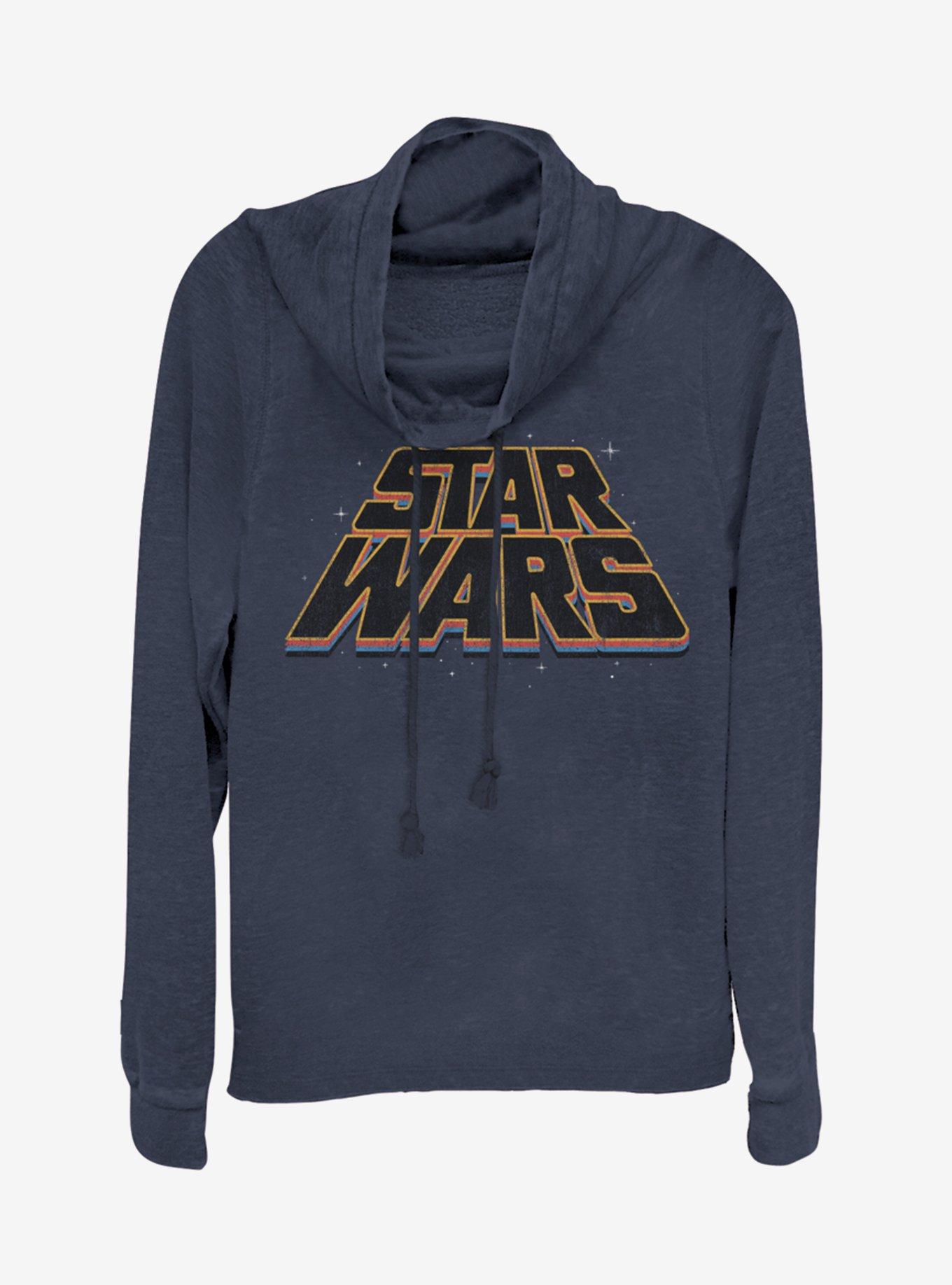 Star Wars Slanty Logos Cowlneck Long-Sleeve Girls Top, , hi-res