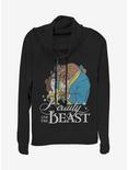 Disney Beauty and the Beast Classic Cowlneck Long-Sleeve Girls Top, BLACK, hi-res