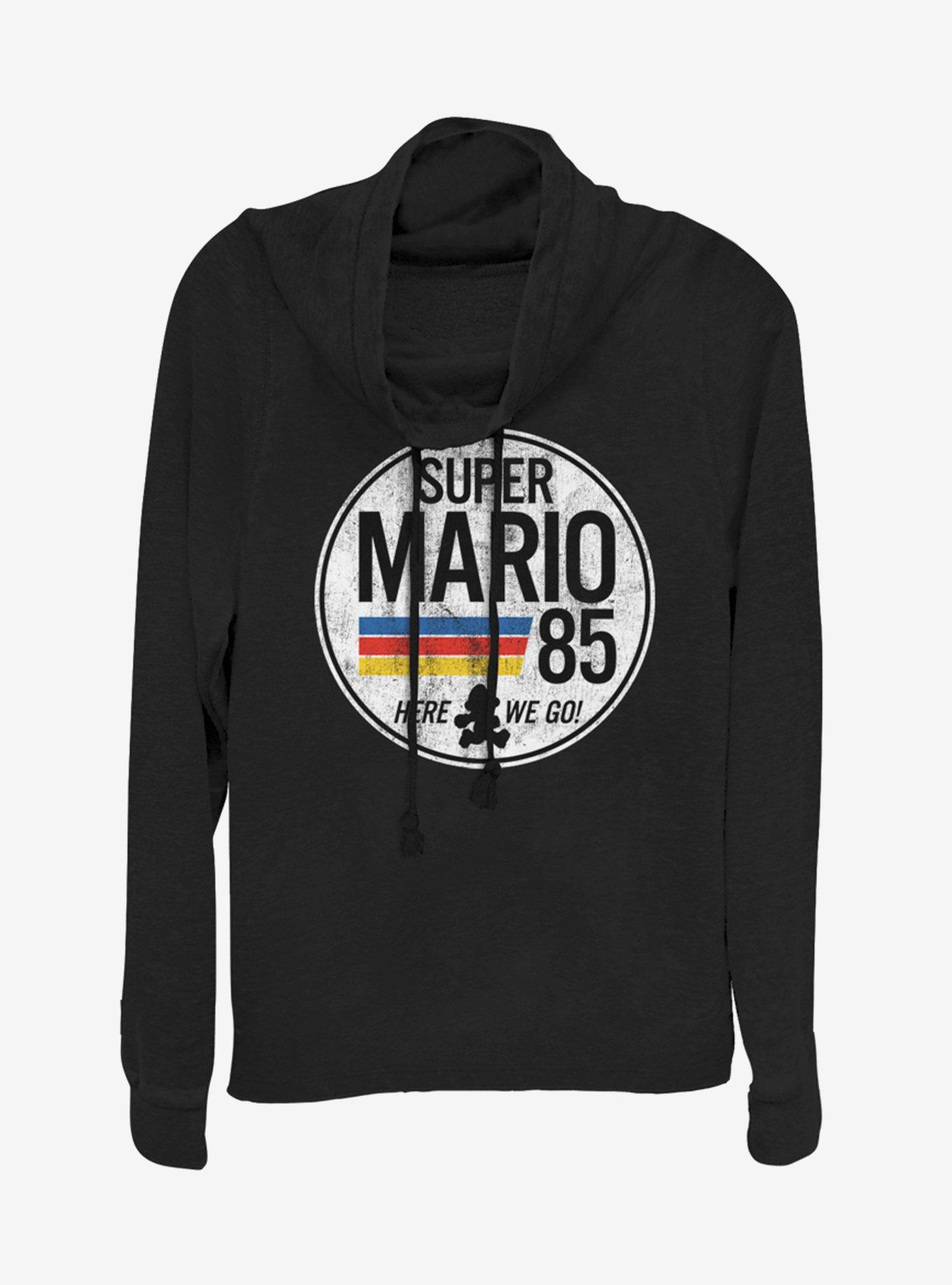 Nintendo Super Mario '85 Here We Go Cowlneck Long-Sleeve Girls Top, , hi-res