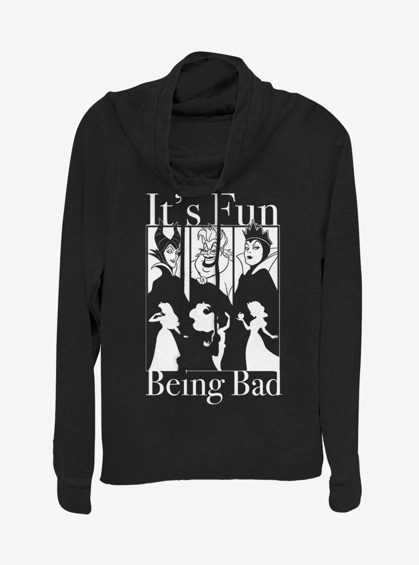 Disney Villains Bad Fun Cowl Neck Long-Sleeve Girls Sweatshirt, BLACK, hi-res