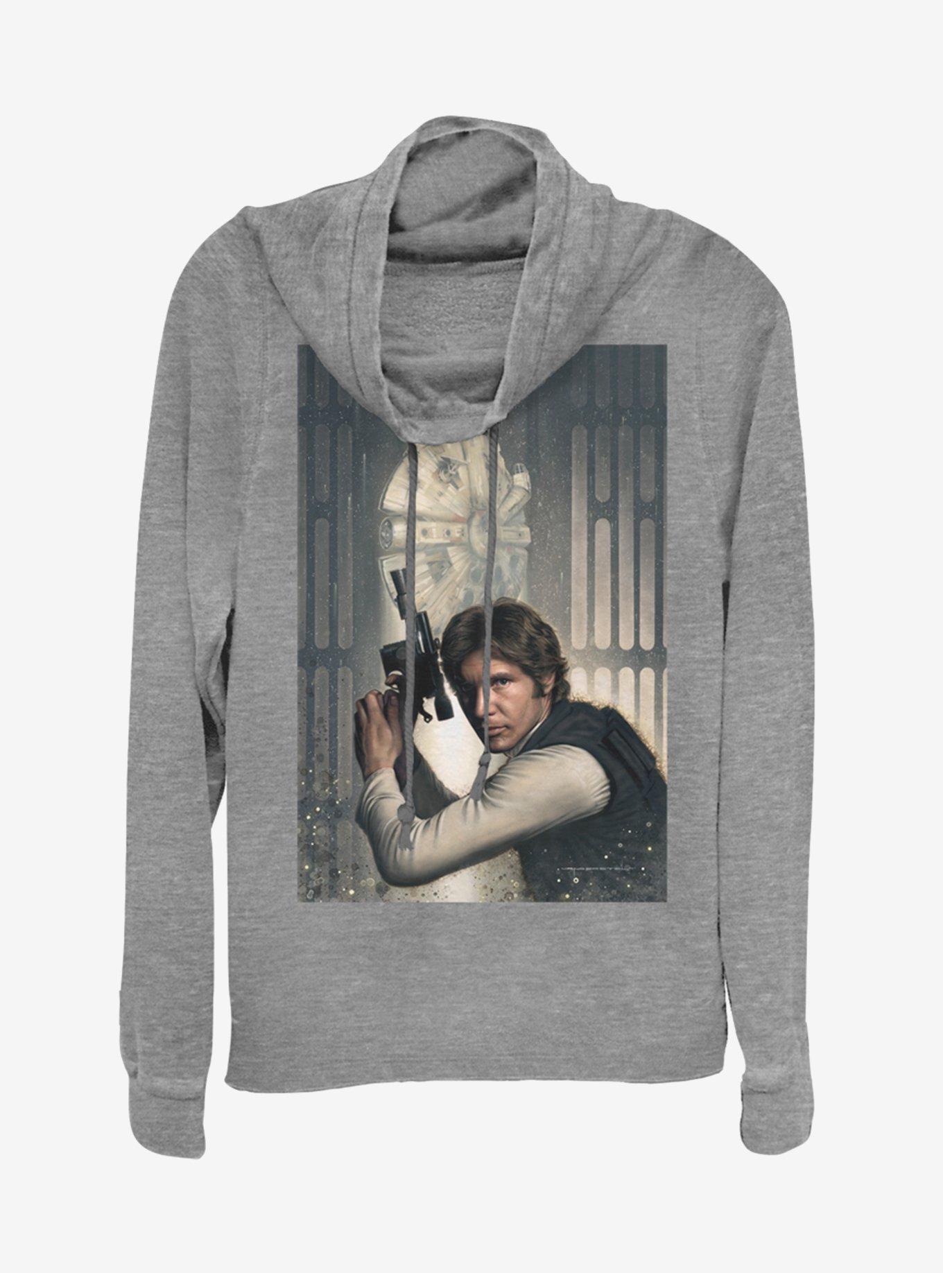 Star Wars Han Solo Painting Cowlneck Long-Sleeve Girls Top, , hi-res