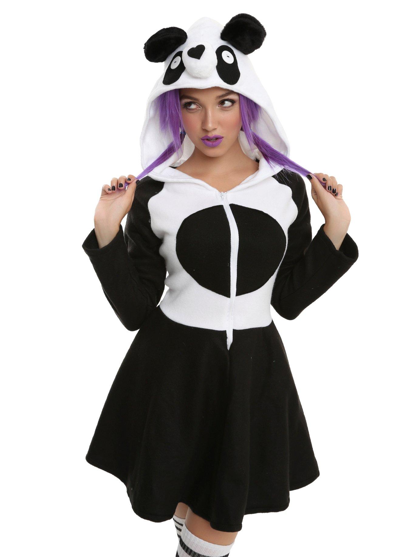 Panda Cozy Dress, BLACK, hi-res