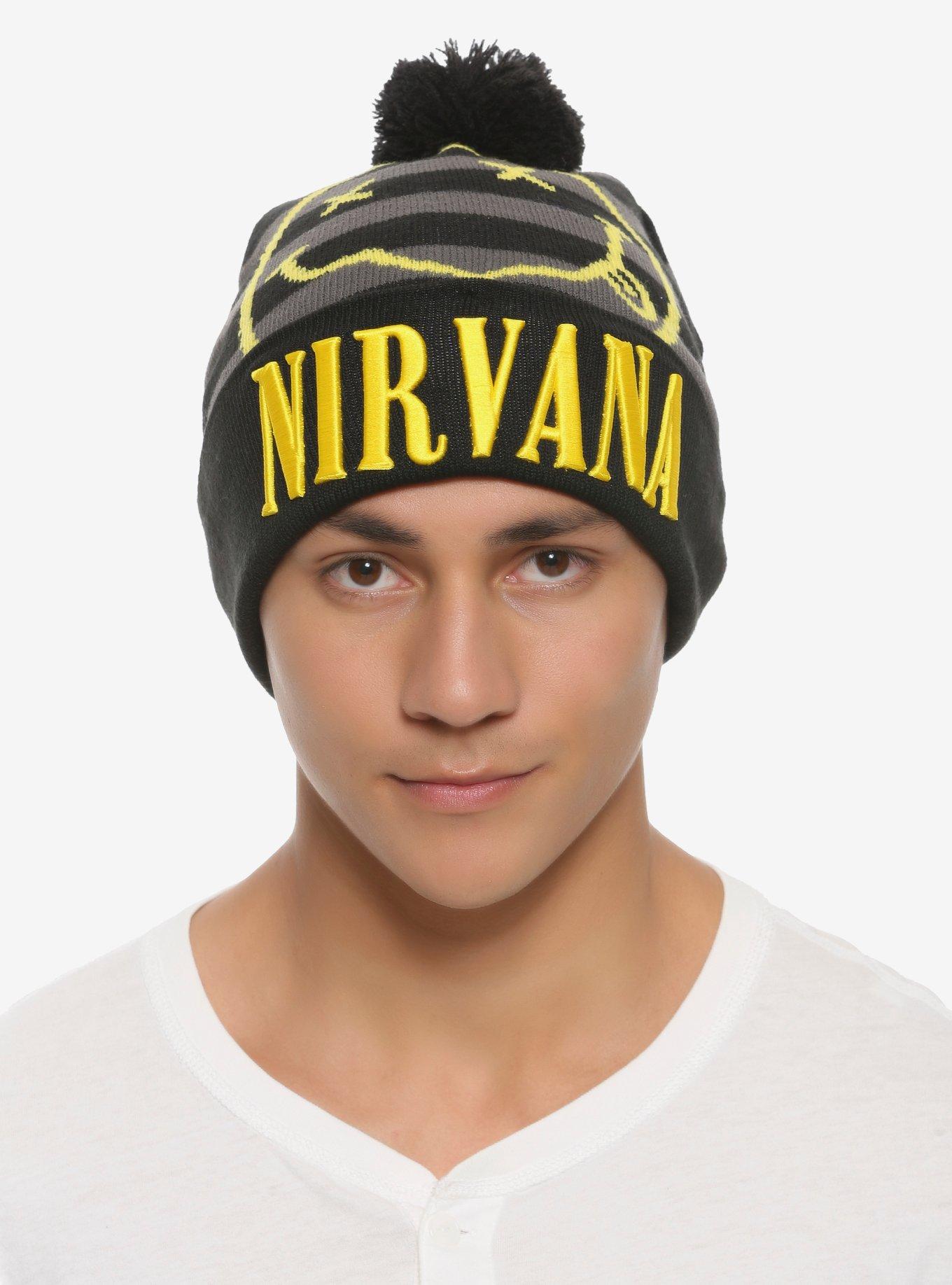 Nirvana Smiley Pom Beanie, , hi-res