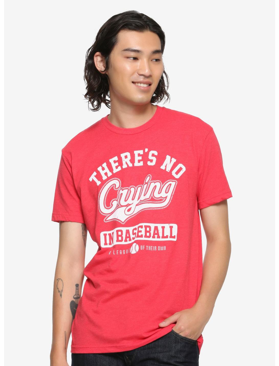 A League of Their Own No Crying in Baseball T-Shirt, RED, hi-res