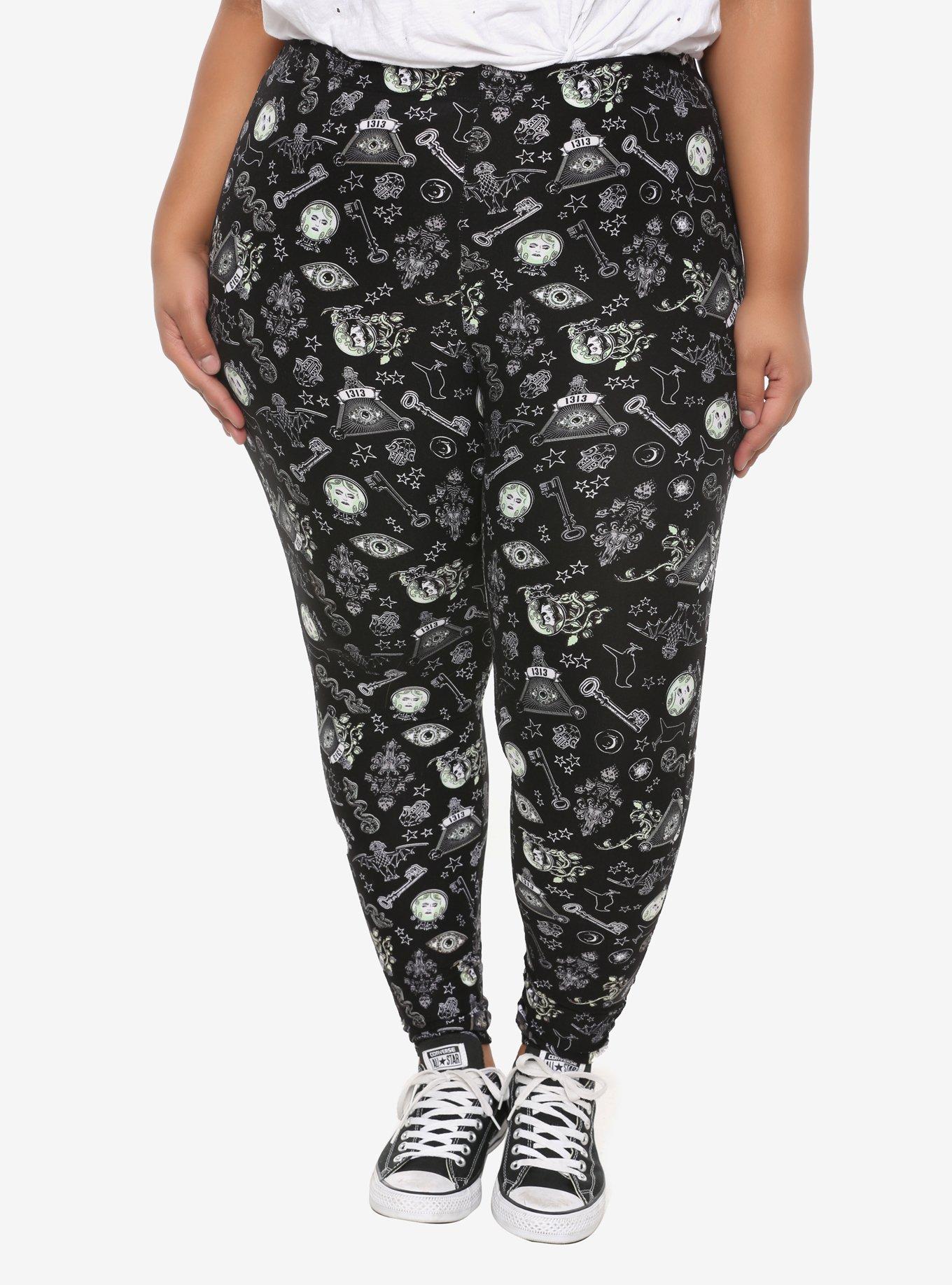 Her Universe Disney The Haunted Mansion Glow-In-The-Dark Icon Leggings Plus Size, MULTI, hi-res