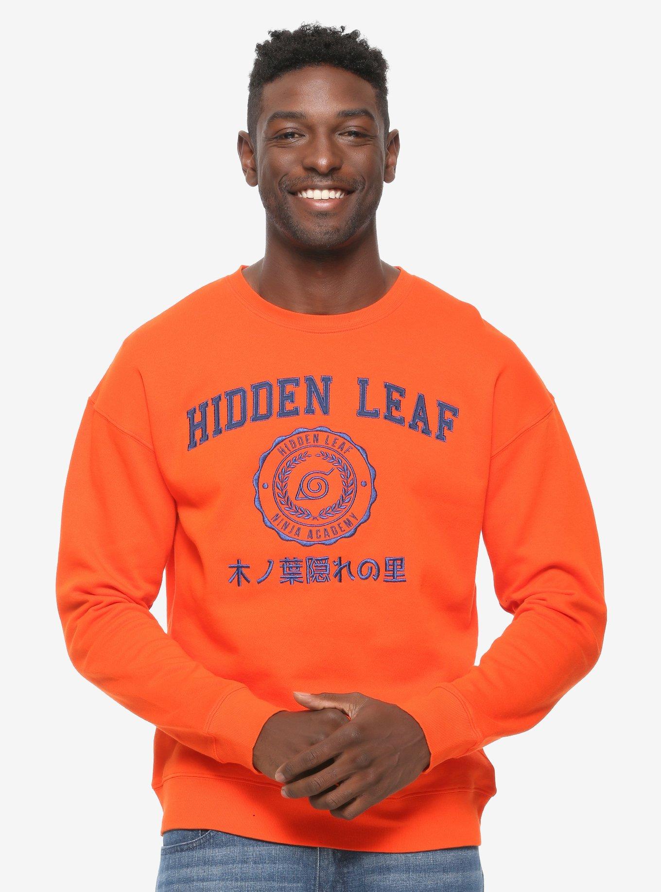 Naruto Hidden Leaf Seal Crewneck - BoxLunch Exclusive, ORANGE, hi-res