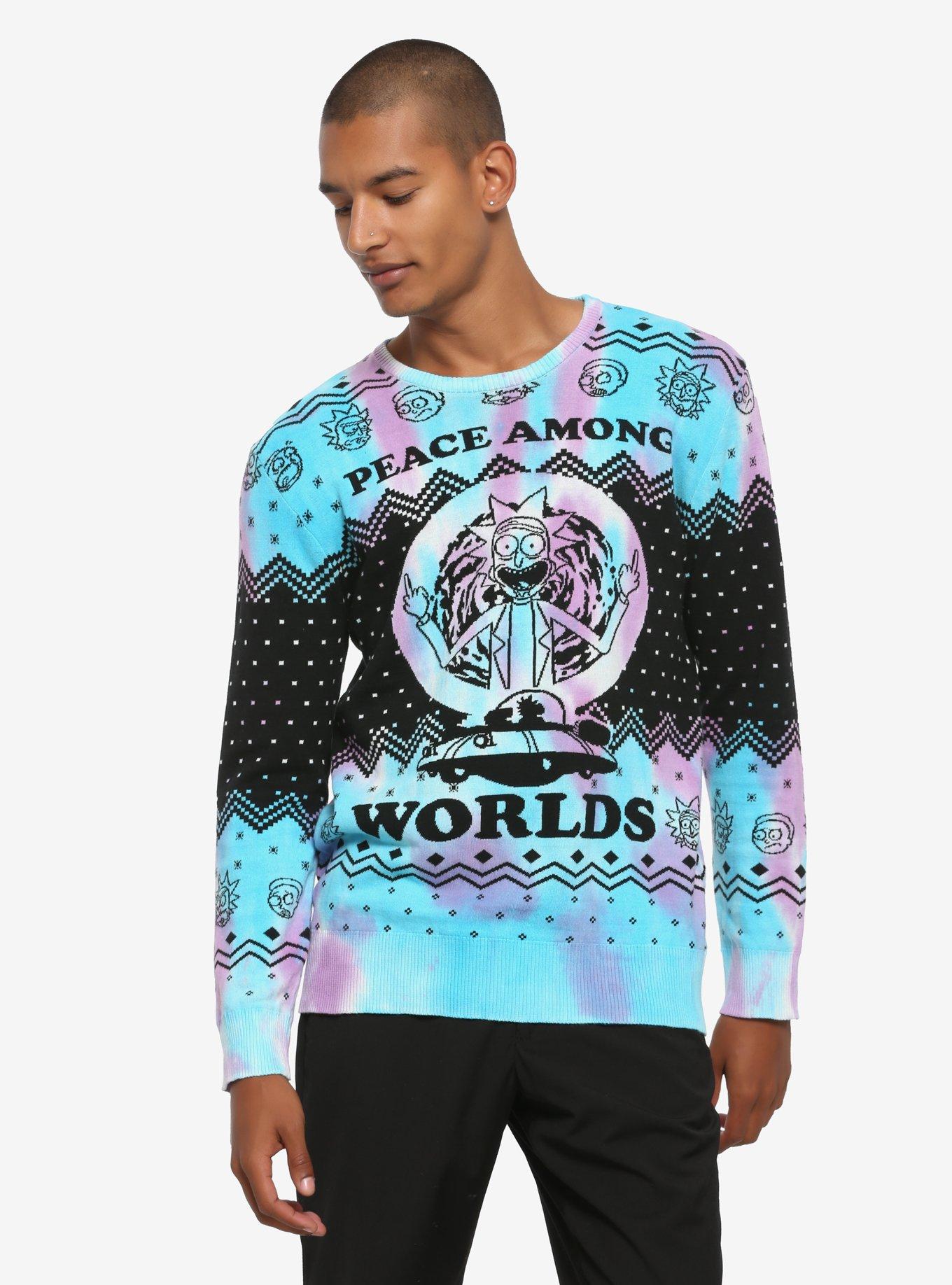 Rick and Morty Peace Among Worlds Ugly Holiday Sweater - BoxLunch Exclusive, MULTI, hi-res