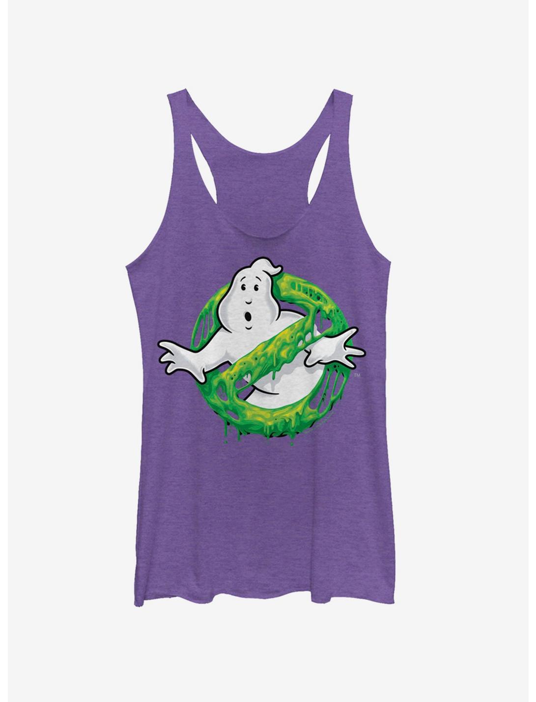 Ghostbusters Ghost Logo Green Slime Girls Tank, PUR HTR, hi-res