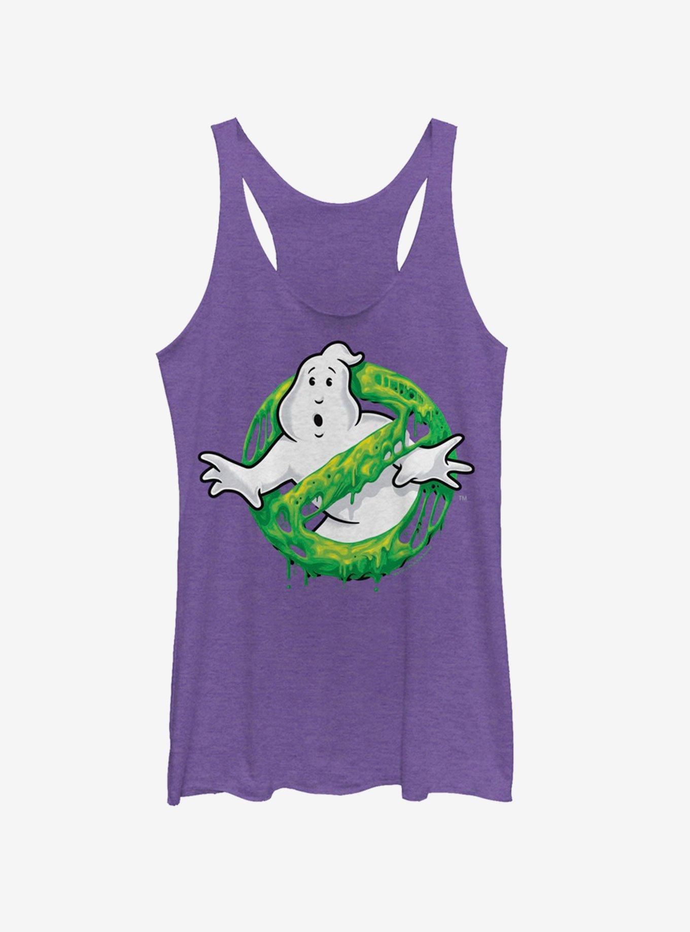 Ghostbusters Ghost Logo Green Slime Girls Tank, PUR HTR, hi-res