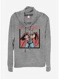 Marvel Thor Be Mighty Cowlneck Long-Sleeve Womens Top, GRAY HTR, hi-res