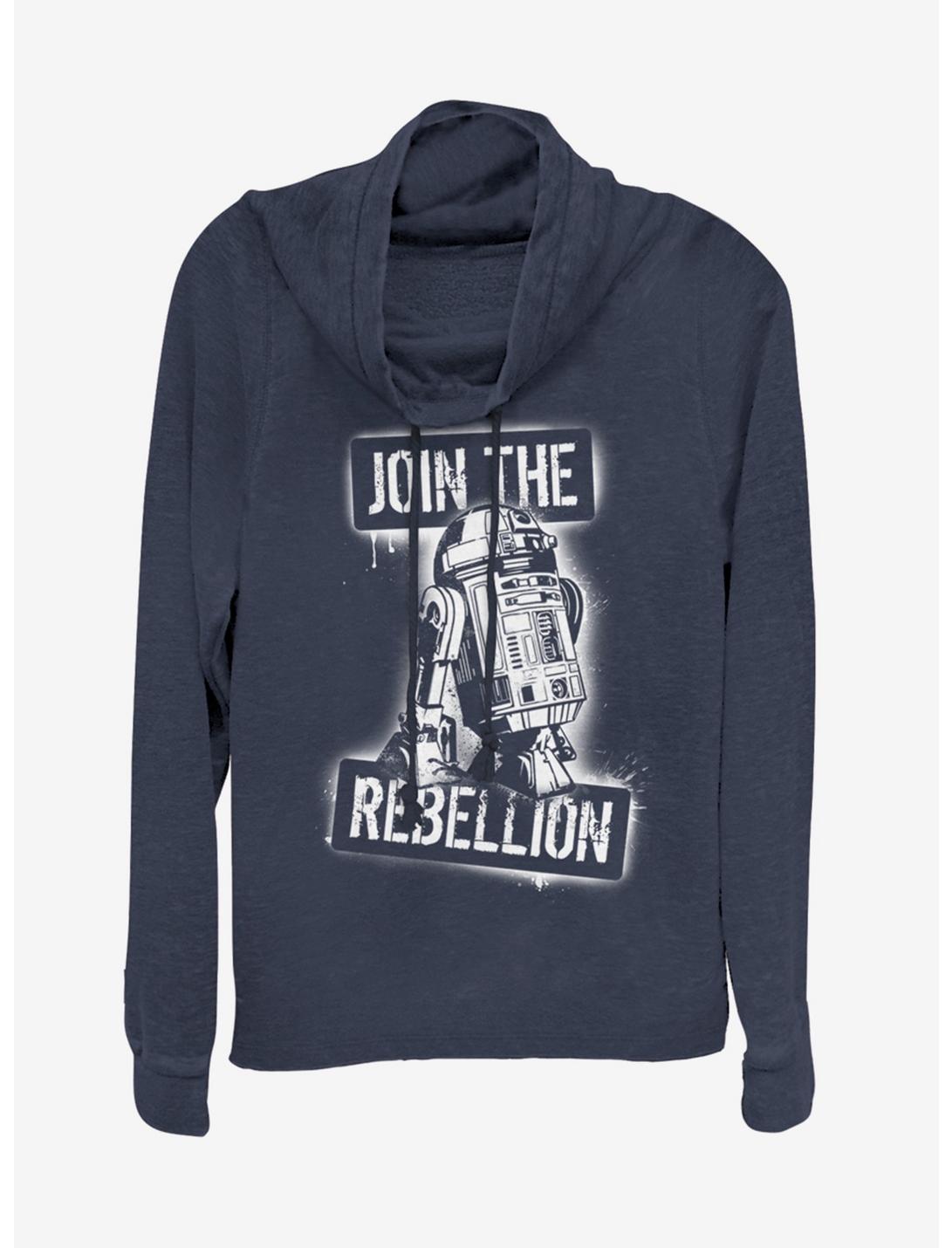 Star Wars Join the Rebels Cowlneck Long-Sleeve Womens Top, NAVY, hi-res