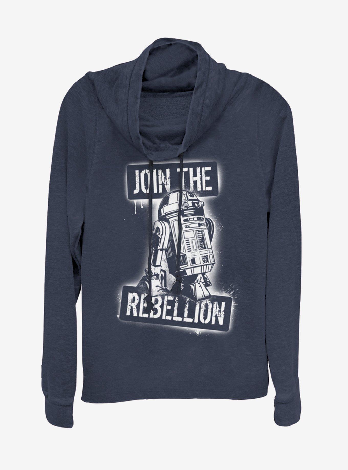 Star Wars Join the Rebels Cowlneck Long-Sleeve Womens Top, NAVY, hi-res
