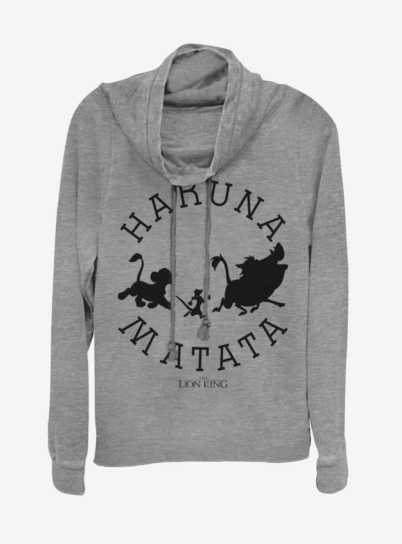 Disney The Lion King Hakuna Round Cowlneck Long-Sleeve Womens Top, , hi-res