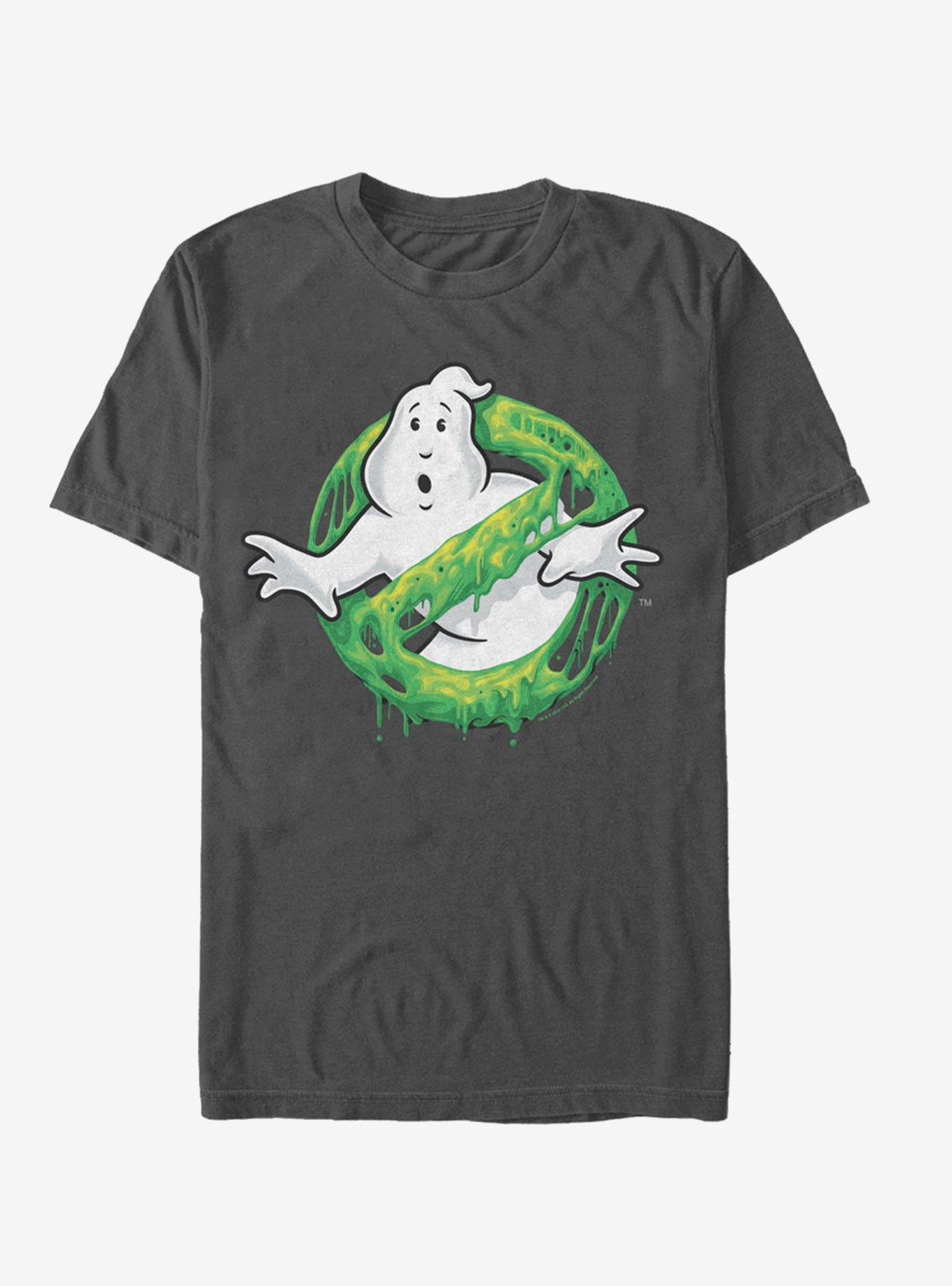 Ghostbusters Ghost Logo Green Slime T-Shirt, CHARCOAL, hi-res