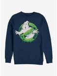 Ghostbusters Ghost Logo Green Slime Sweatshirt, NAVY, hi-res