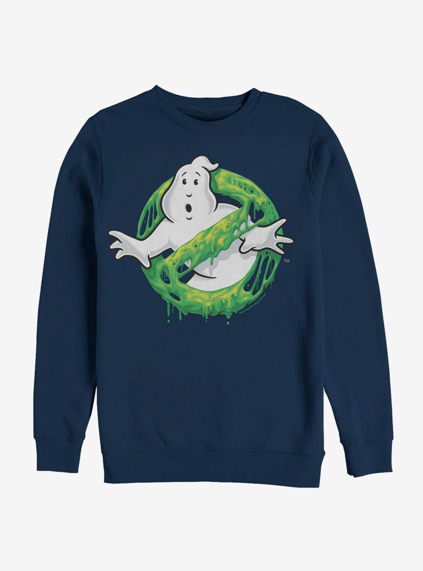 Ghostbusters Ghost Logo Green Slime Sweatshirt BLUE Hot Topic