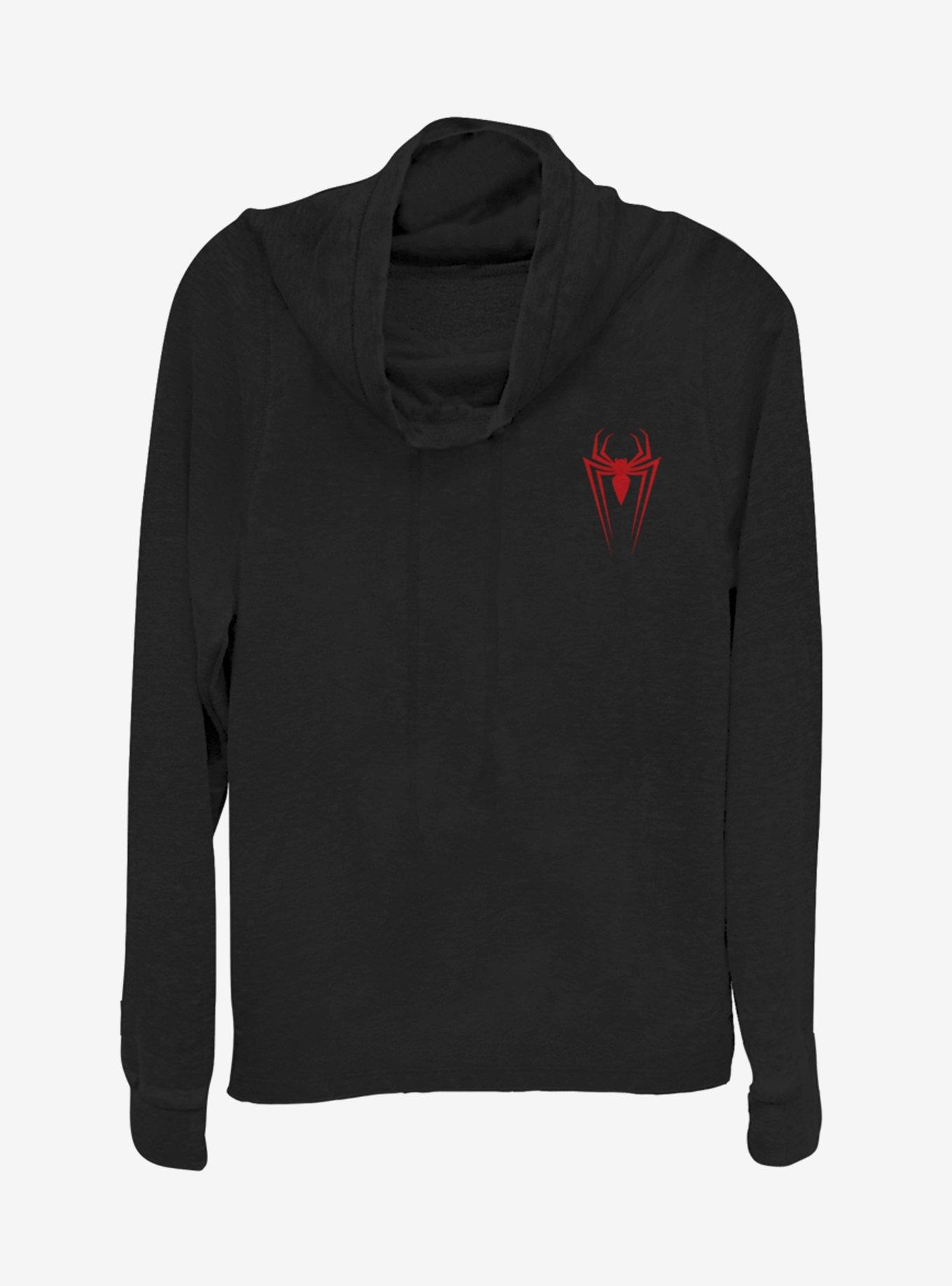 Marvel Spider-Man Long Spider Cowlneck Long-Sleeve Girls Top, , hi-res