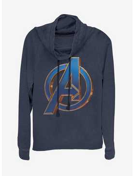 Marvel Avengers: Endgame Blue Logo Cowlneck Long-Sleeve Womens Top, , hi-res