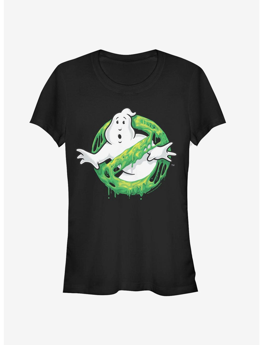 Ghostbusters Ghost Logo Green Slime Girls T-Shirt, BLACK, hi-res