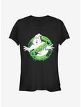 Ghostbusters Ghost Logo Green Slime Girls T-Shirt, BLACK, hi-res
