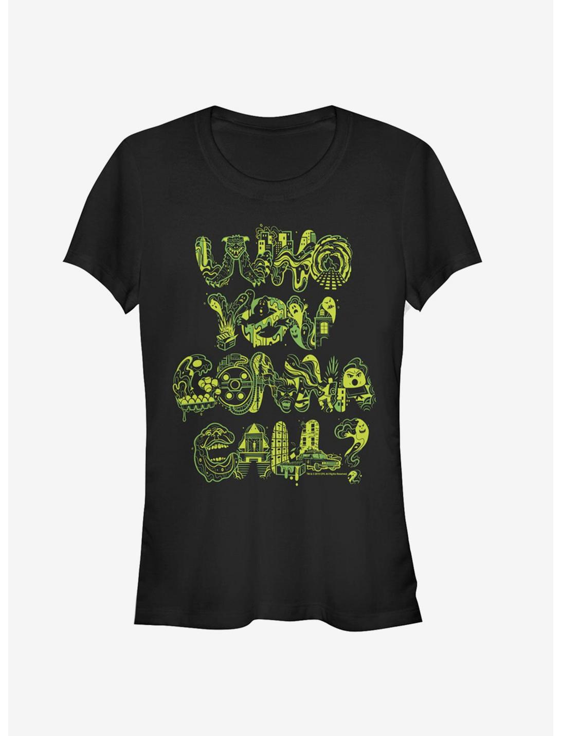 Ghostbusters Who You Gonna Call Doodle Girls T-Shirt, BLACK, hi-res