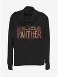 Marvel Black Panther Home Town Logo Cowlneck Long-Sleeve Womens Top, BLACK, hi-res