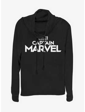Marvel Captain Marvel Plain Captain Logo Cowlneck Long-Sleeve Womens Top, , hi-res