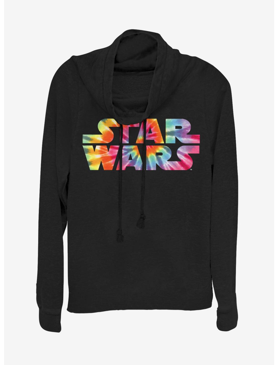 Lucasfilm Star Wars To Dye For Cowlneck Long-Sleeve Womens Top, BLACK, hi-res
