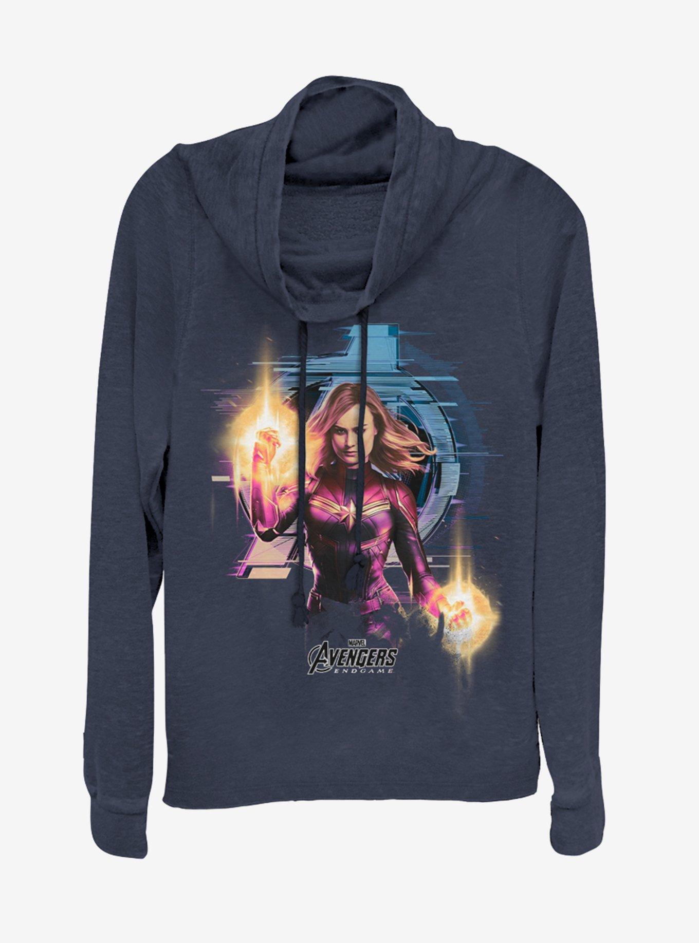 Marvel Avengers: Endgame Avenger Marvel Cowlneck Long-Sleeve Womens Top, NAVY, hi-res