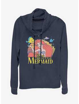 Disney Princess Little Mermaid Title Cowlneck Long-Sleeve Womens Top, , hi-res
