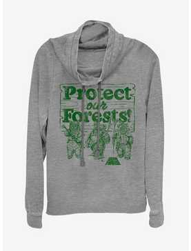 Star Wars Protect our Forests Cowlneck Long-Sleeve Womens Top, , hi-res