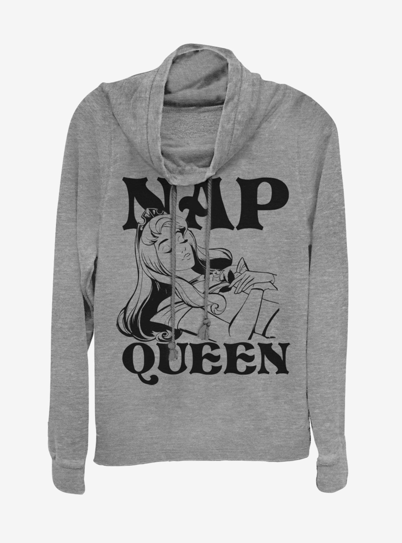 Disney Princess Aurora Nap Queen Cowlneck Long-Sleeve Womens Top, , hi-res