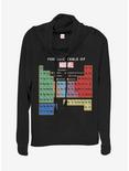 Marvel Periodic Table Cowlneck Long-Sleeve Womens Top, BLACK, hi-res