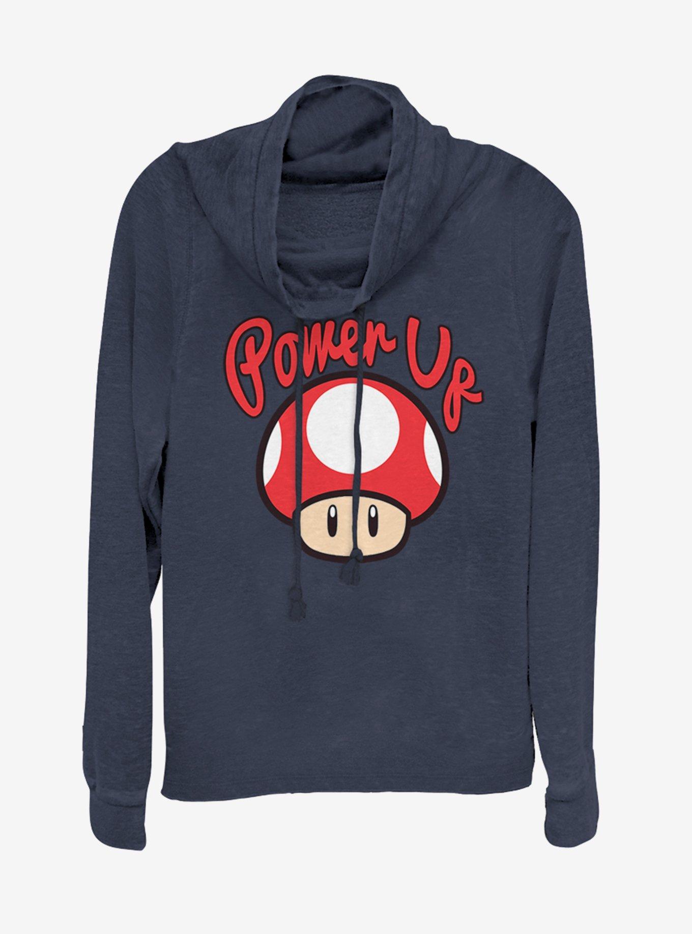Nintendo Super Mario Power Up Cowlneck Long-Sleeve Womens Top, , hi-res