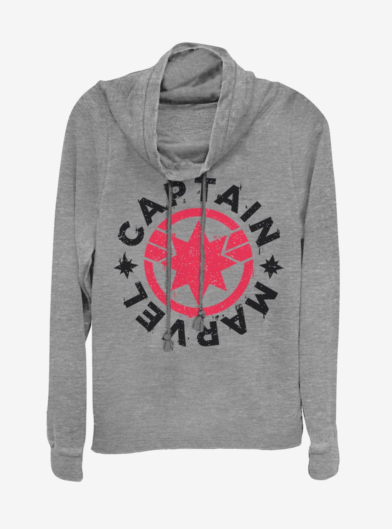Marvel Captain Marvel Cowlneck Long-Sleeve Womens Top, , hi-res
