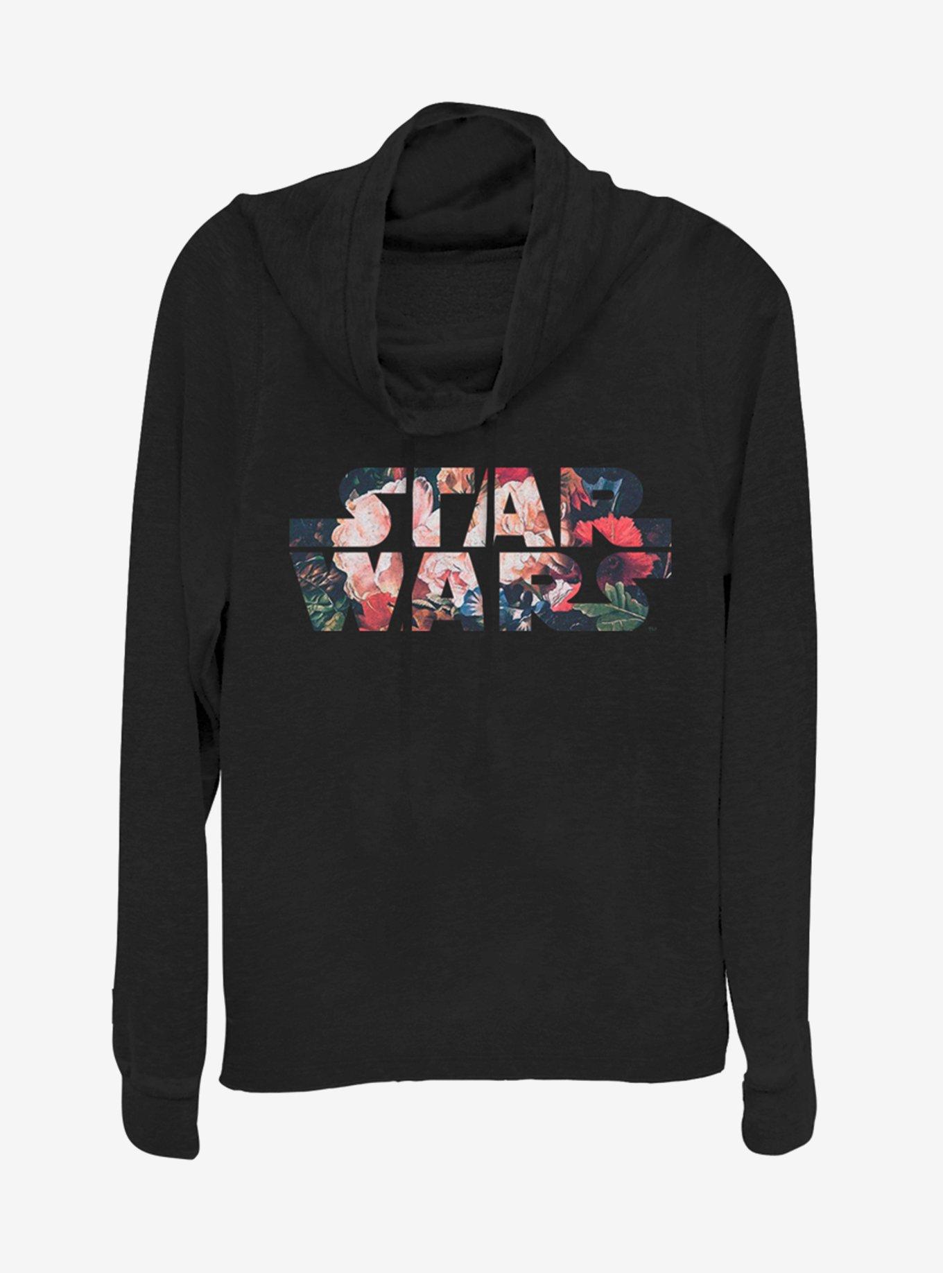 Star Wars Antique Flower Cowlneck Long-Sleeve Womens Top, , hi-res