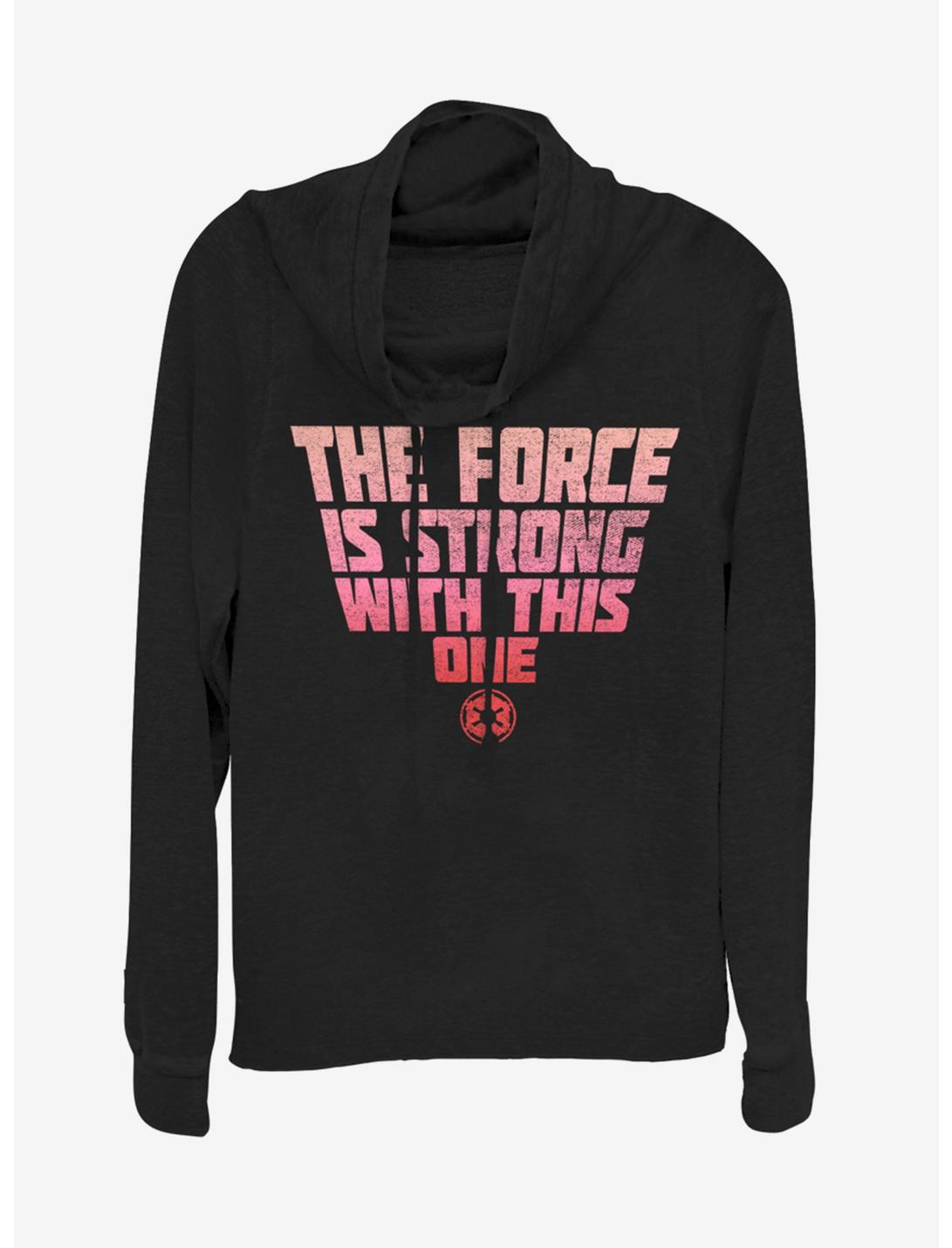 Star Wars Strong Force Cowlneck Long-Sleeve Womens Top, BLACK, hi-res