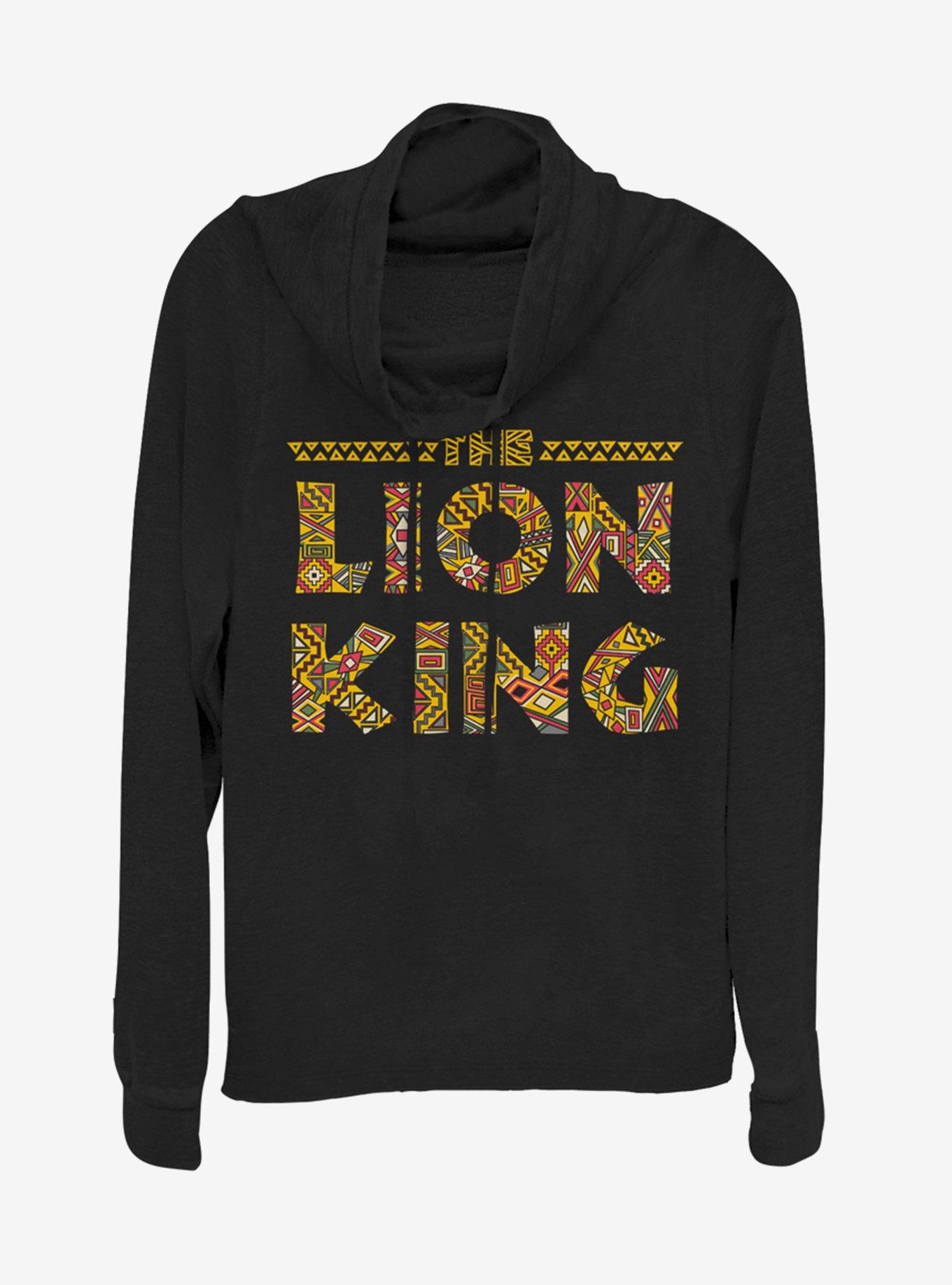 Disney The Lion King Sahara Cowlneck Long-Sleeve Womens Top, BLACK, hi-res
