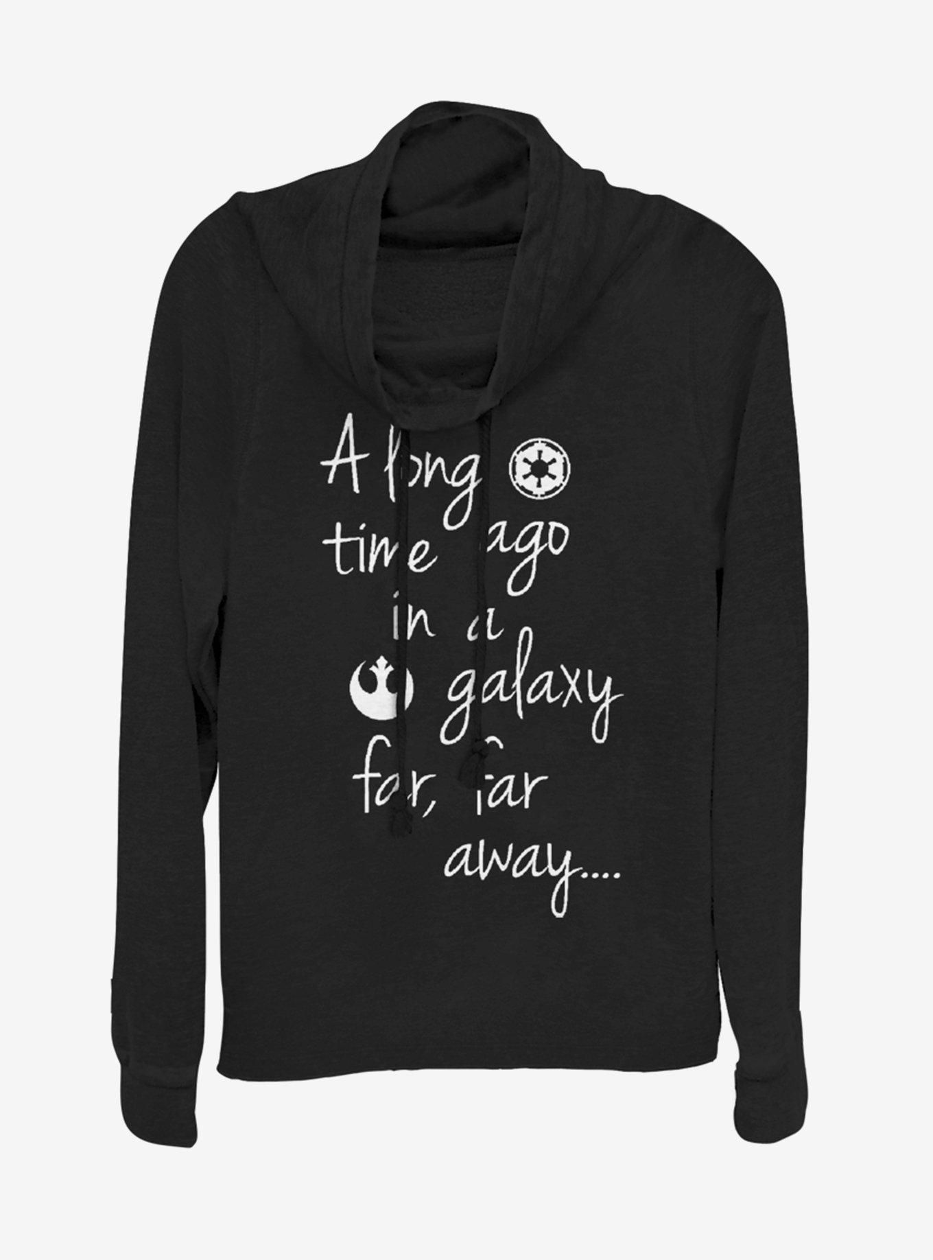 Star Wars Galaxy Cowlneck Long-Sleeve Womens Top, BLACK, hi-res